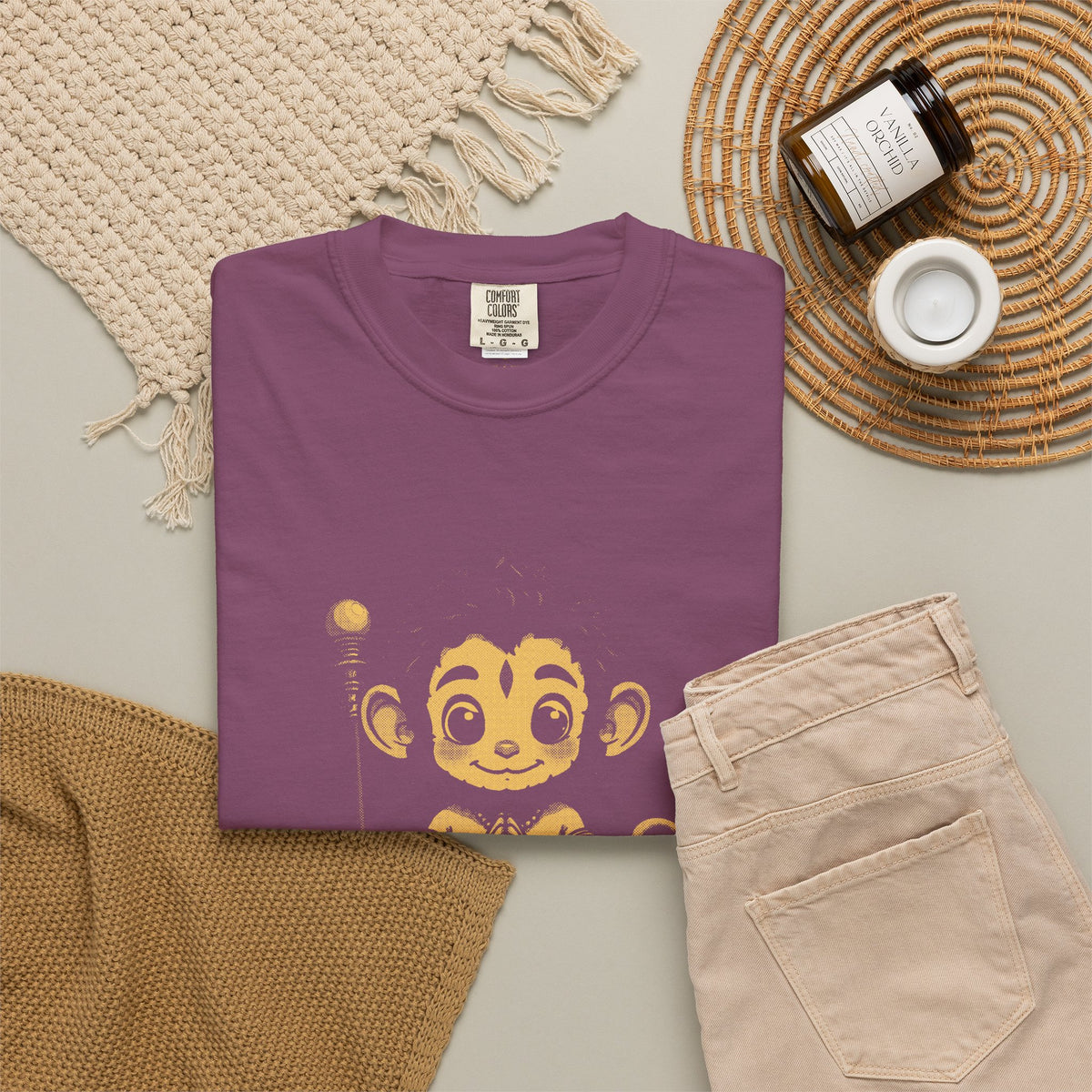 Hanuman · “Brought the whole mountain.” — Garment-Dyed One-Ink Tee
