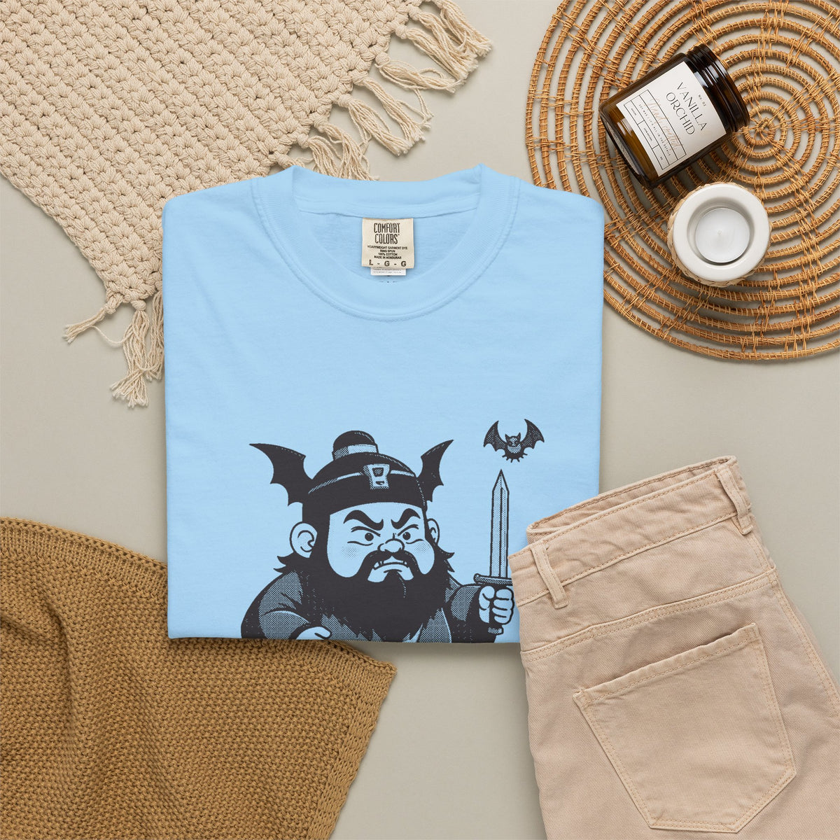 Zhong Kui: Bringer of the Five Blessings — Garment-Dyed One-Ink Tee
