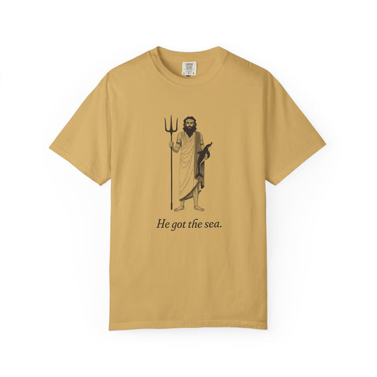Poseidon: The Earth-Shaker — Garment-Dyed One-Ink Tee