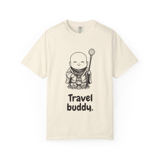 Jizō · “Travel buddy.” — Garment-Dyed One-Ink Tee