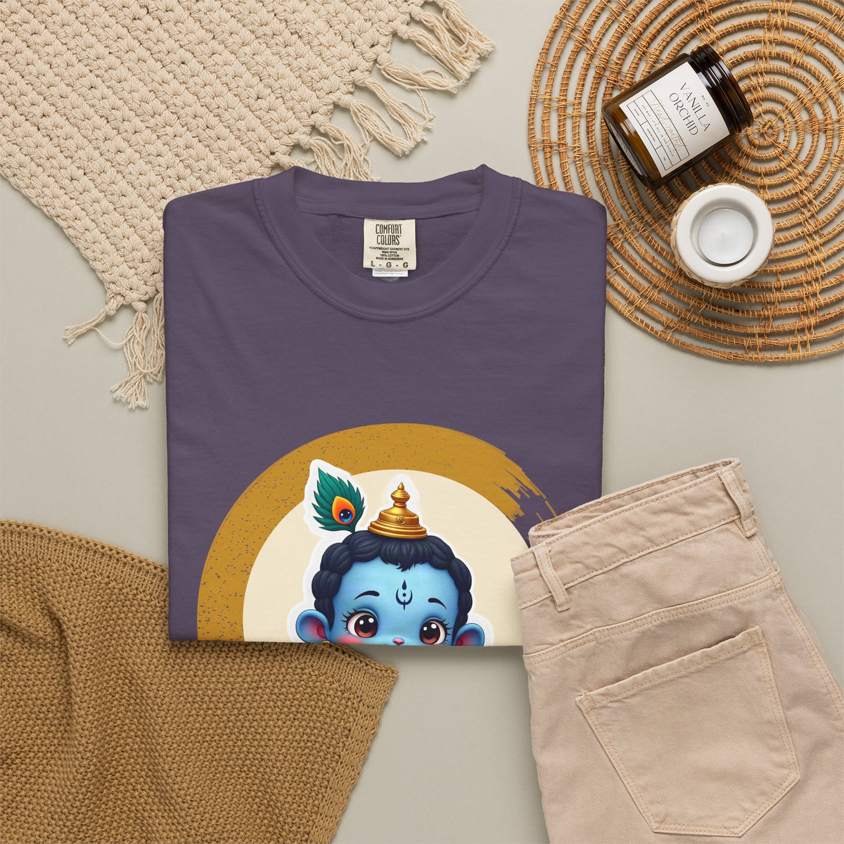 Krishna · “Butter thief. Heart thief.” — Garment-Dyed T-Shirt
