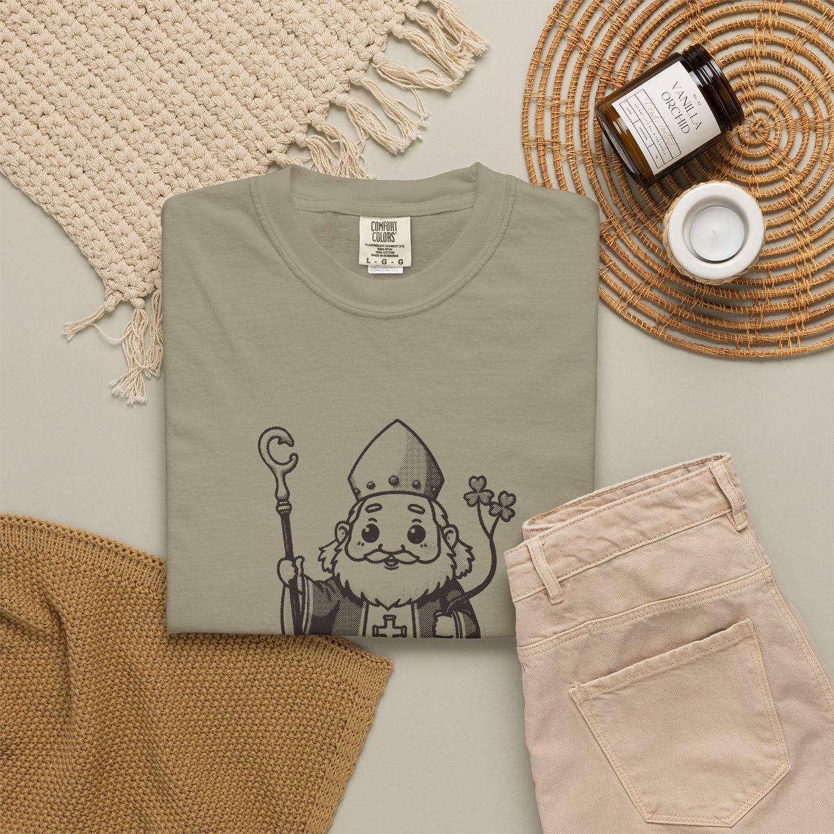 St Patrick · “He came back anyway.” — Garment-Dyed One-Ink Tee