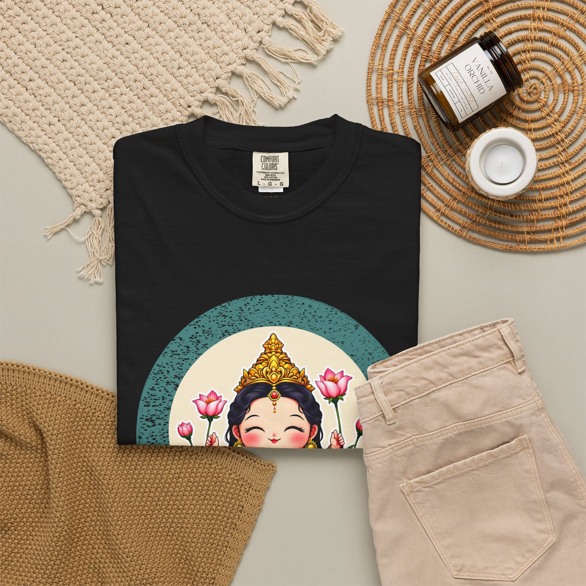 Lakshmi: She of the Lotus — Garment-Dyed T-Shirt