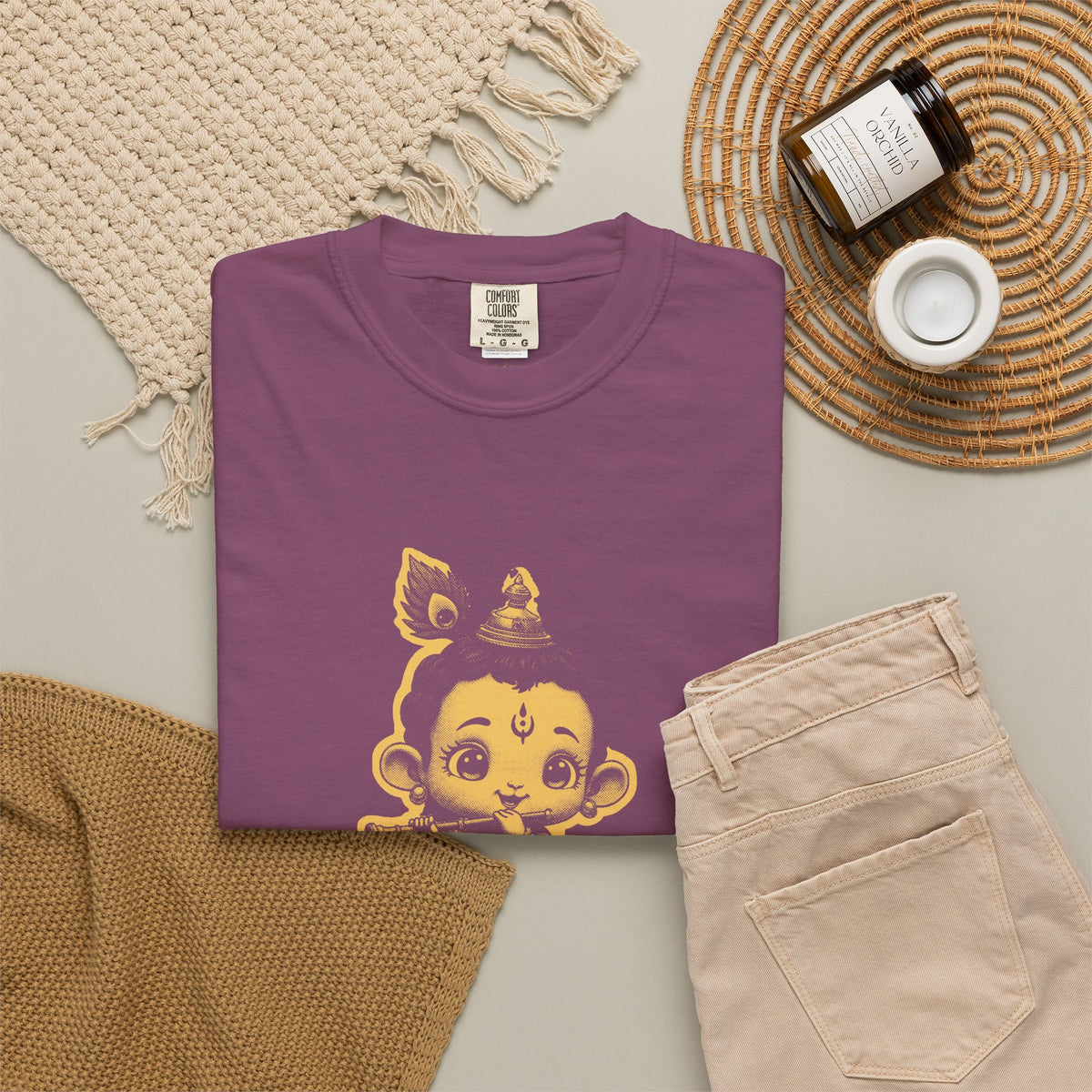 Krishna · “Butter thief. Heart thief.” — Garment-Dyed One-Ink Tee