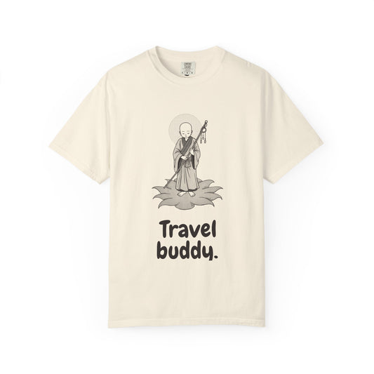 Jizō · “Travel buddy.” — Garment-Dyed One-Ink Tee