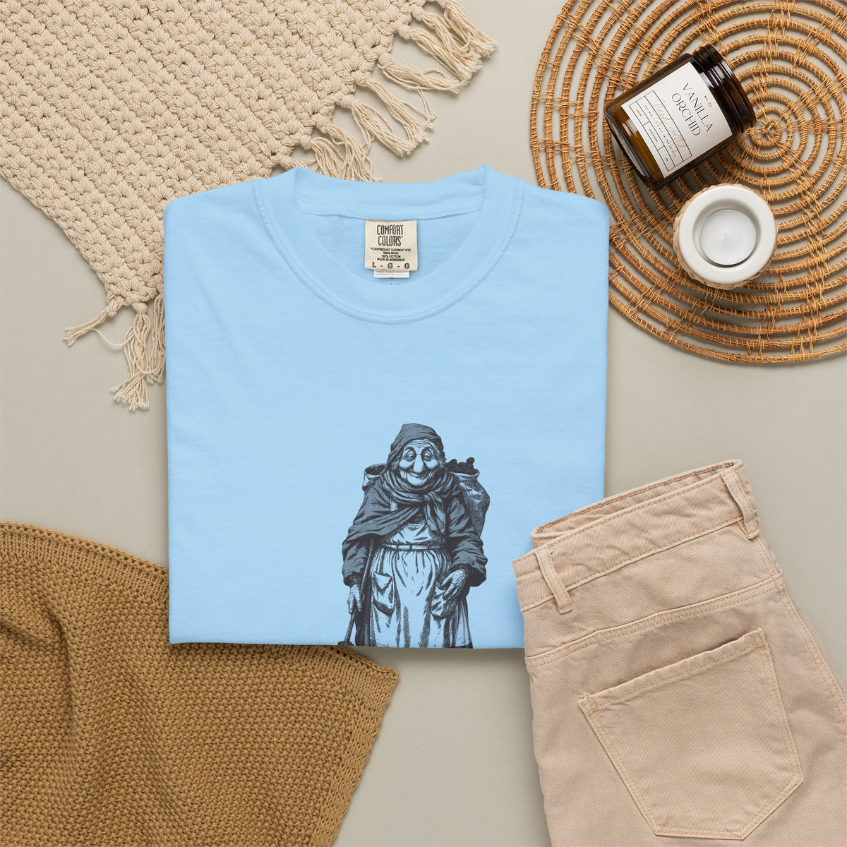 La Befana · “Sweep the old year out.” — Garment-Dyed One-Ink Tee