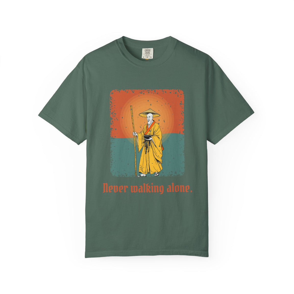 Kōbō Daishi · “Never walking alone.” — Garment-Dyed T-Shirt