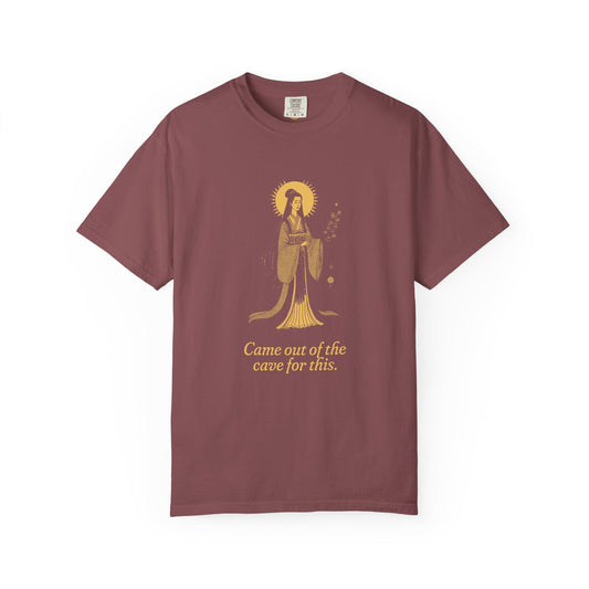 Amaterasu · “Came out of the cave for this.” — Garment-Dyed One-Ink Tee