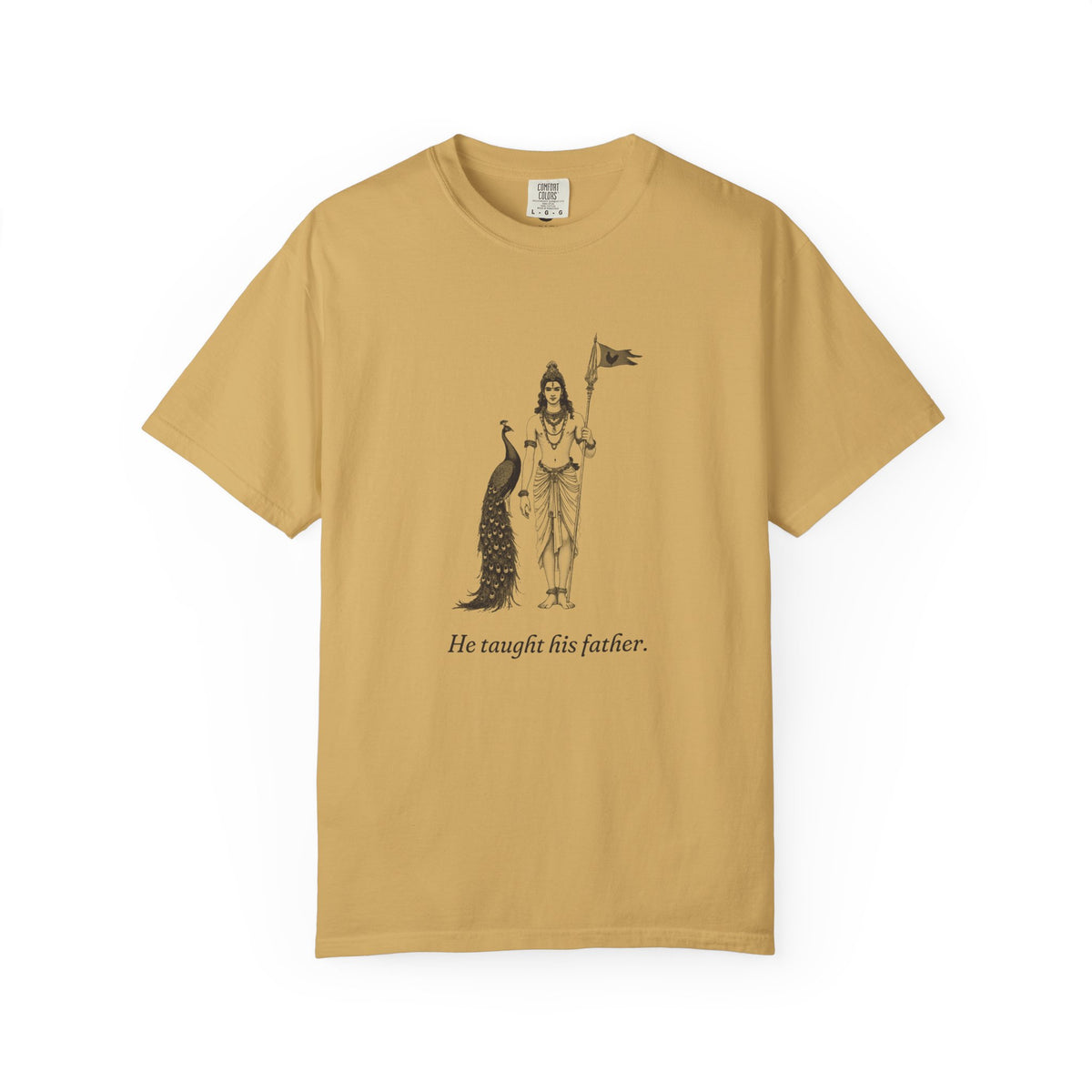 Murugan: Rider of the Peacock — Garment-Dyed One-Ink Tee