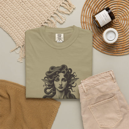 Medusa · “Look again.” — Garment-Dyed One-Ink Tee
