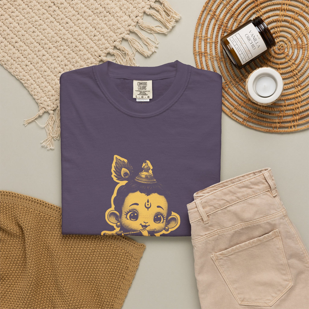 Krishna · “Butter thief. Heart thief.” — Garment-Dyed One-Ink Tee