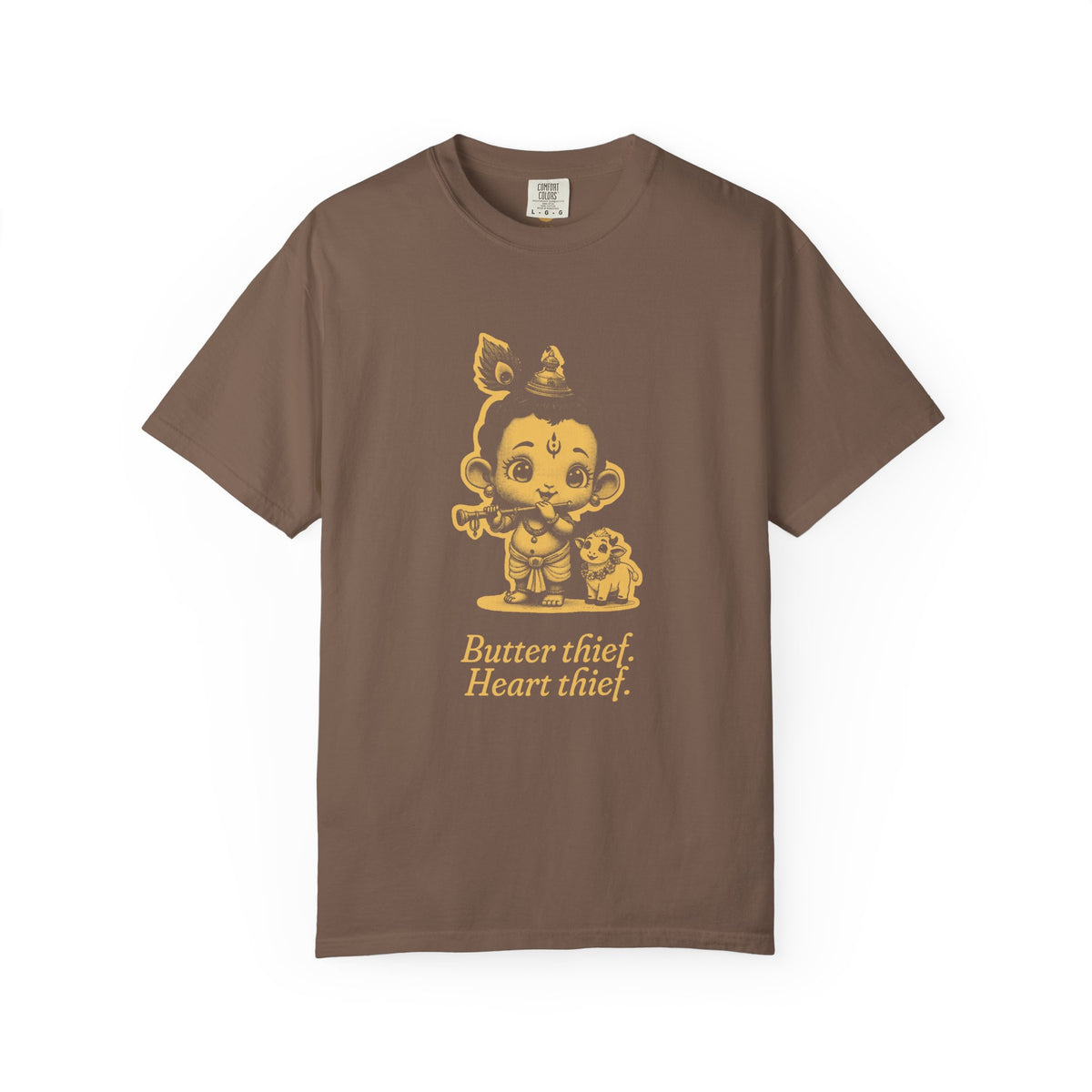 Krishna · “Butter thief. Heart thief.” — Garment-Dyed One-Ink Tee
