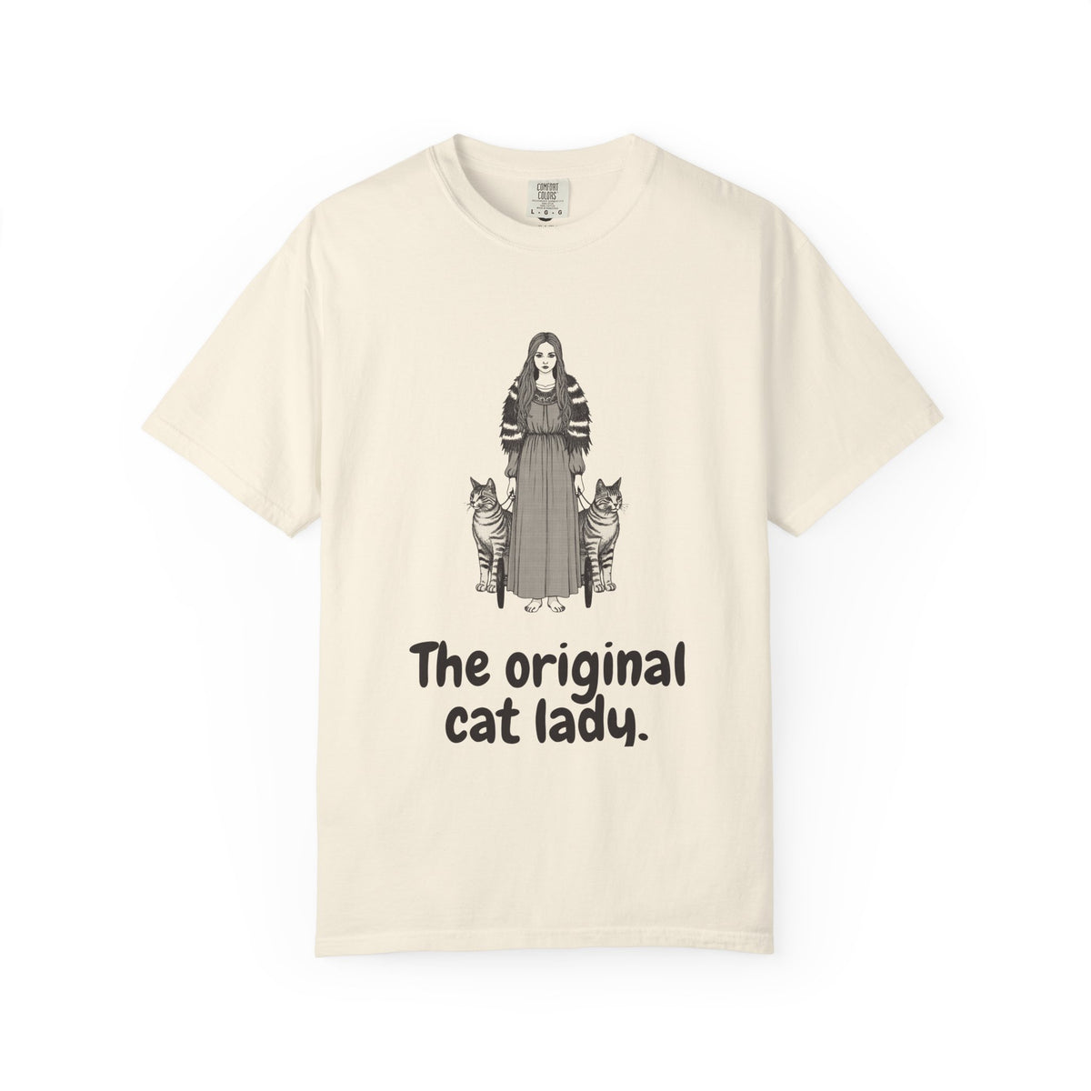 Freyja · “The original cat lady.” — Garment-Dyed One-Ink Tee
