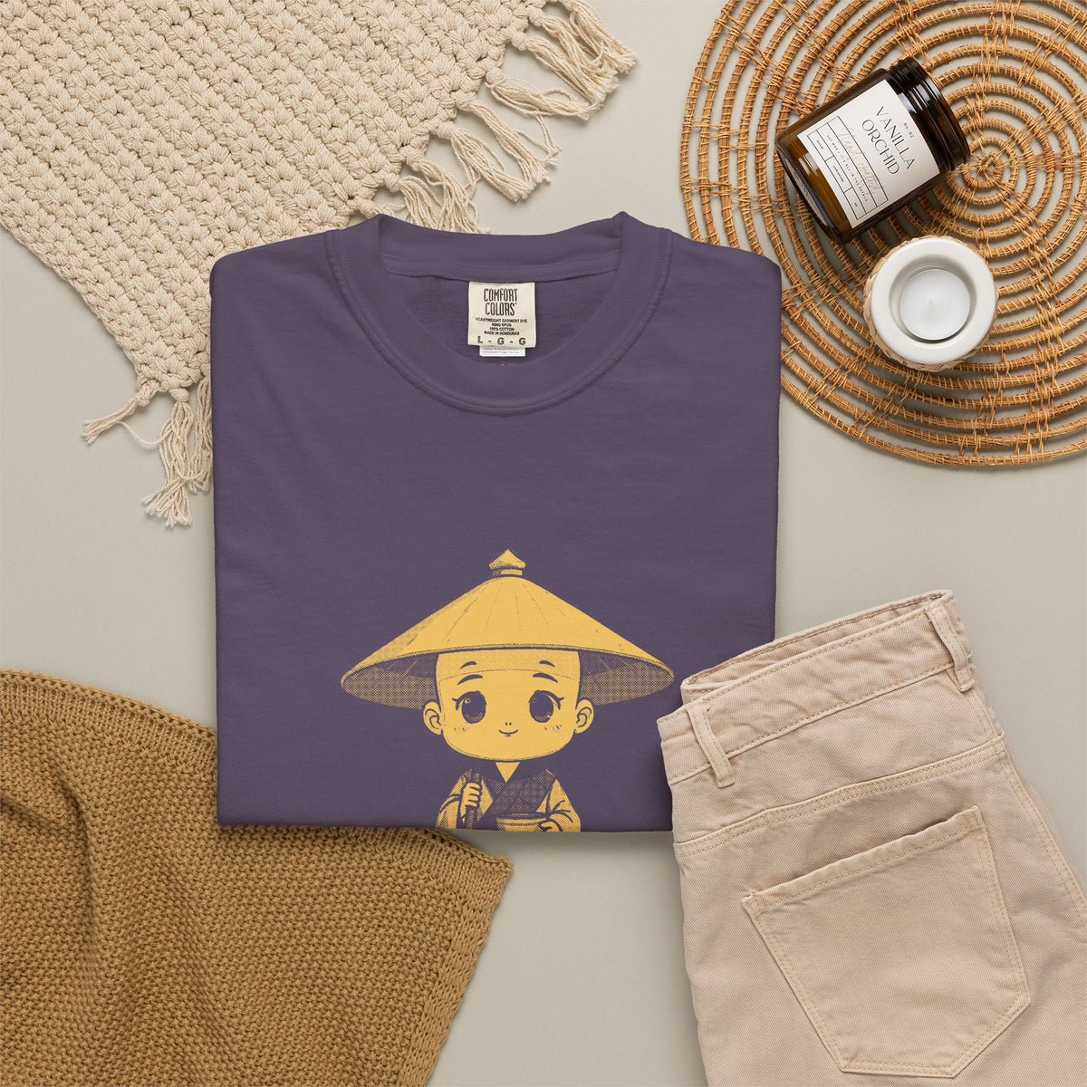 Kōbō Daishi · “Never walking alone.” — Garment-Dyed One-Ink Tee
