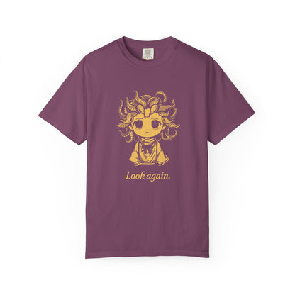 Medusa · “Look again.” — Garment-Dyed One-Ink Tee