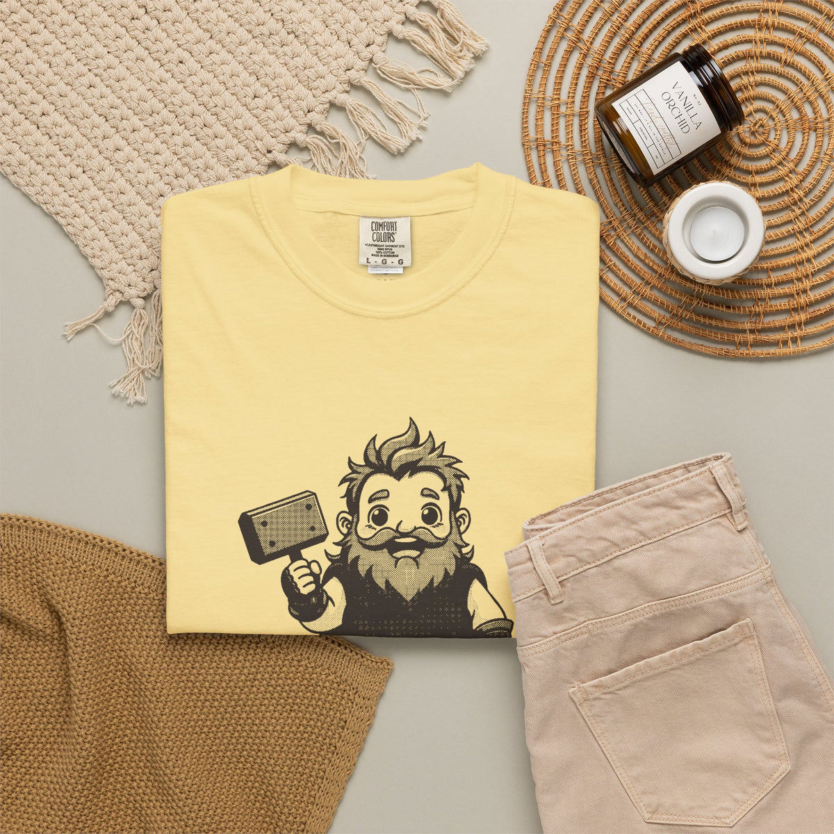 Thor · “Bring a raincoat.” — Garment-Dyed One-Ink Tee