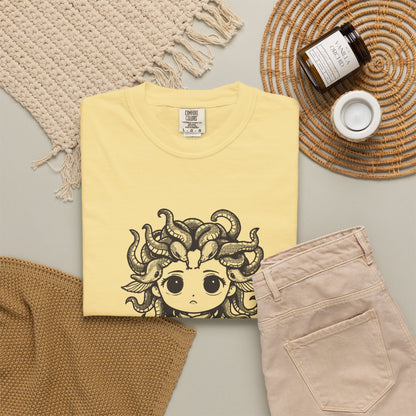 Medusa · “Look again.” — Garment-Dyed One-Ink Tee