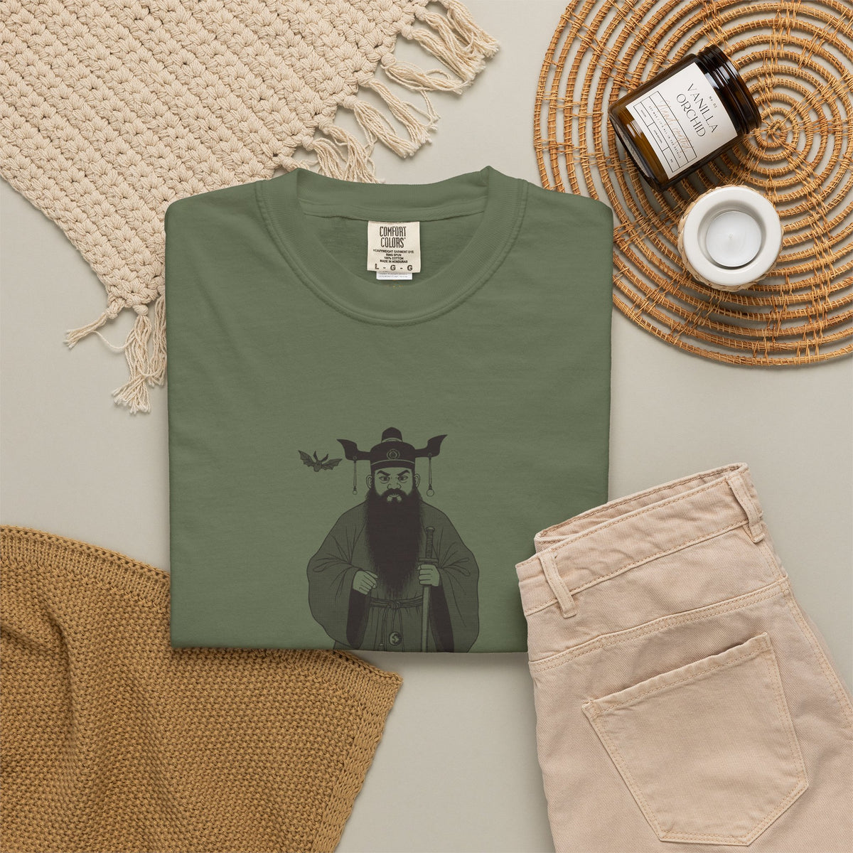 Zhong Kui: The Demon Queller — Garment-Dyed One-Ink Tee