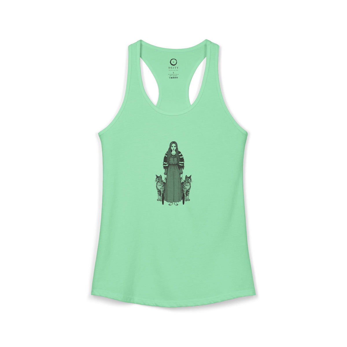 Freyja: Lender of the Falcon Cloak — Women's Racerback Tank