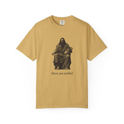 Hades · “Stern, not wicked.” — Garment-Dyed One-Ink Tee