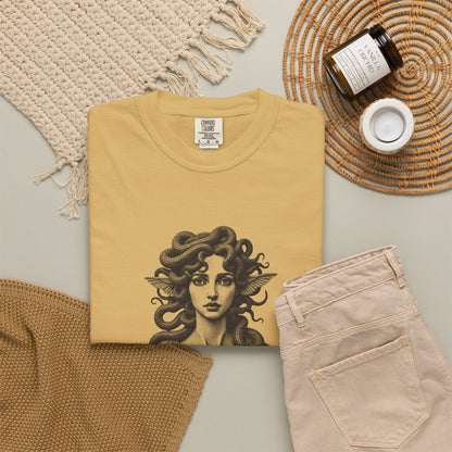 Medusa · “Look again.” — Garment-Dyed One-Ink Tee