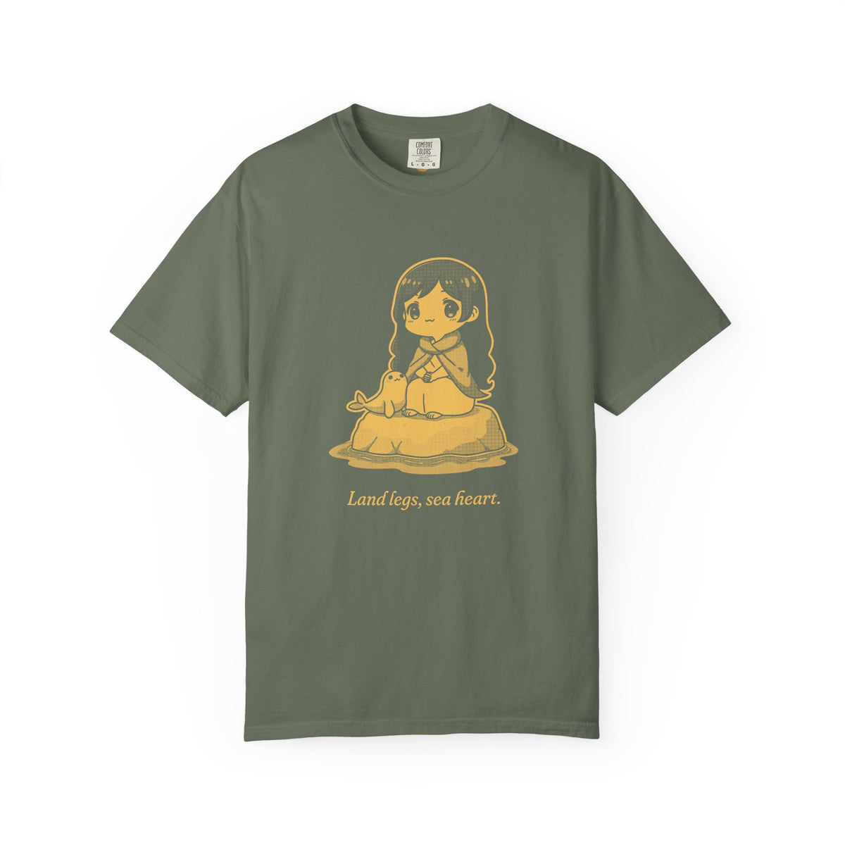 Selkie · “Land legs, sea heart.” — Garment-Dyed One-Ink Tee
