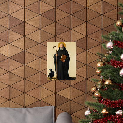 St Benedict of Nursia: The Raven and the Poisoned Loaf — Art Print