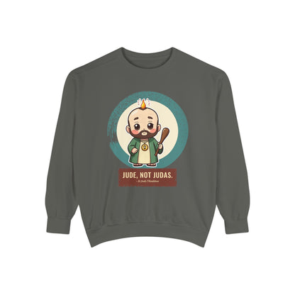 St Jude Thaddeus: Bearer of the Pentecost Flame — Garment-Dyed Sweatshirt