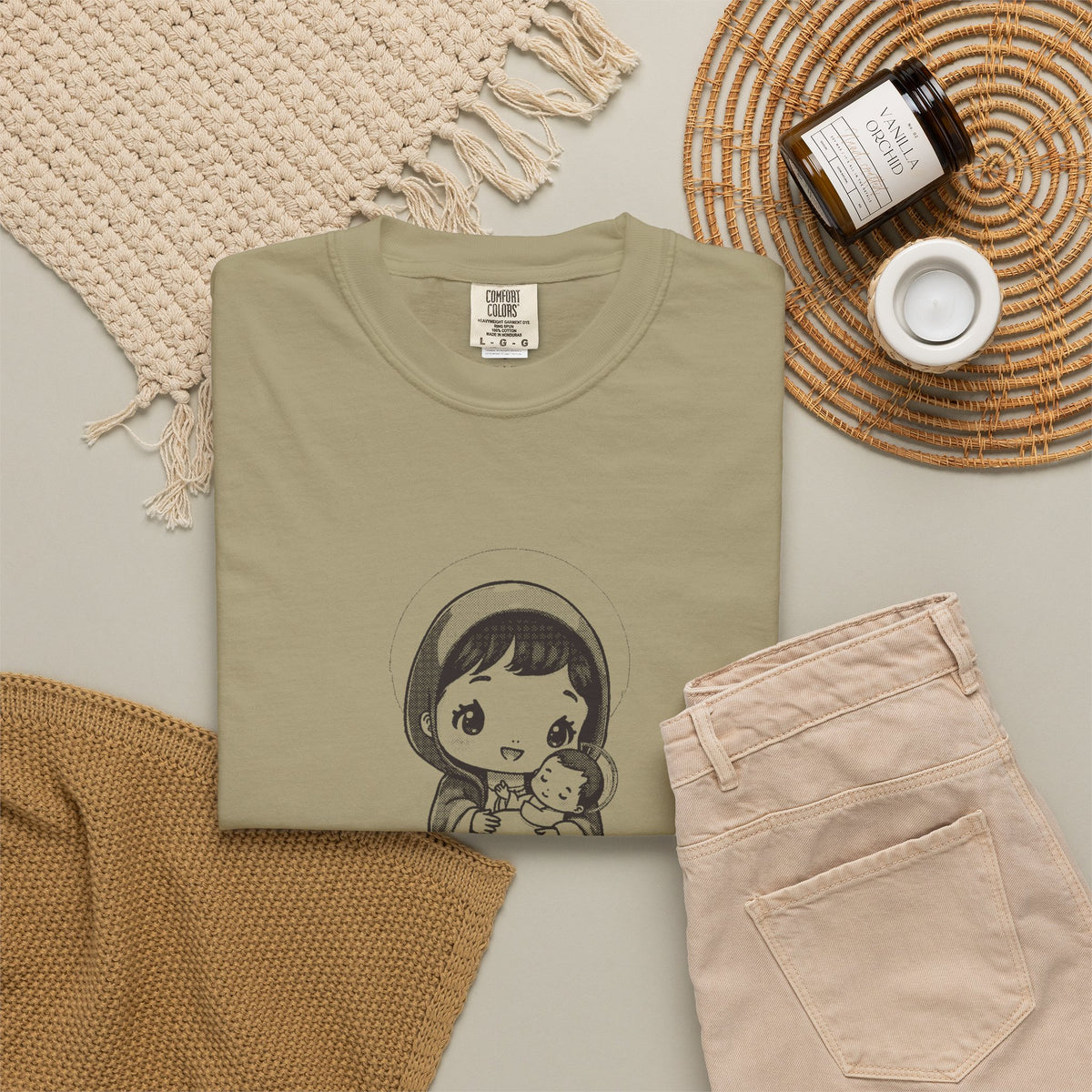 The Virgin Mary · “Ask your mother.” — Garment-Dyed One-Ink Tee