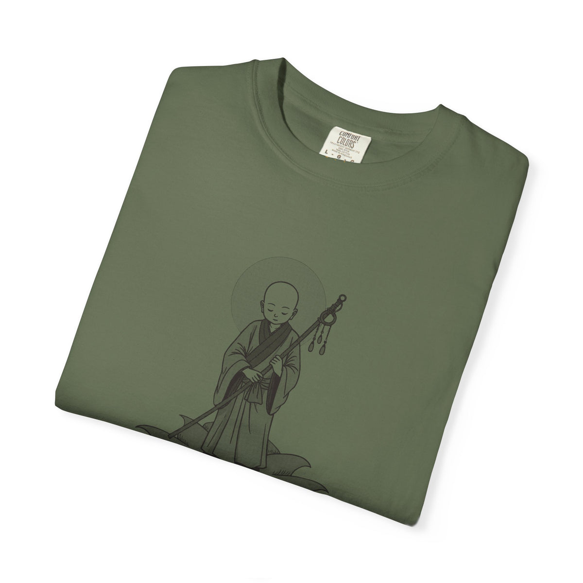 Jizō · “Travel buddy.” — Garment-Dyed One-Ink Tee