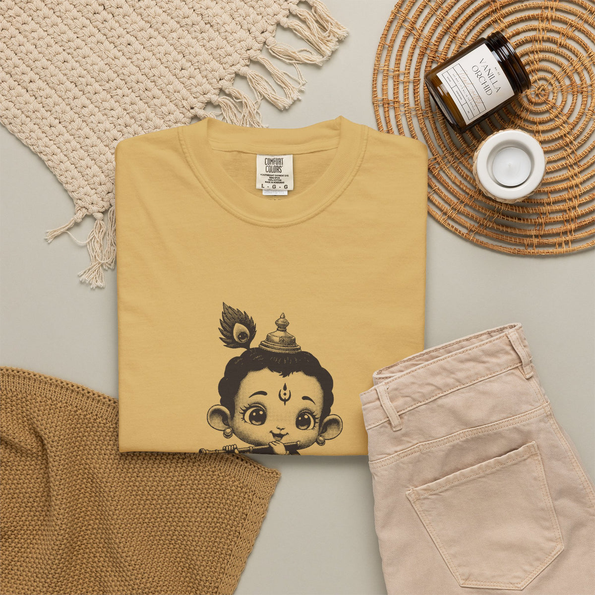 Krishna · “Butter thief. Heart thief.” — Garment-Dyed One-Ink Tee