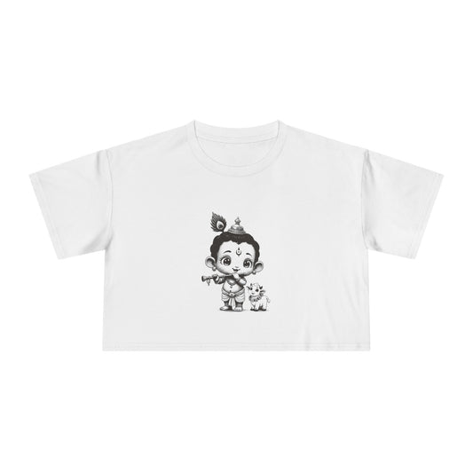 Krishna: Holder of the Flute — Women's Crop Tee