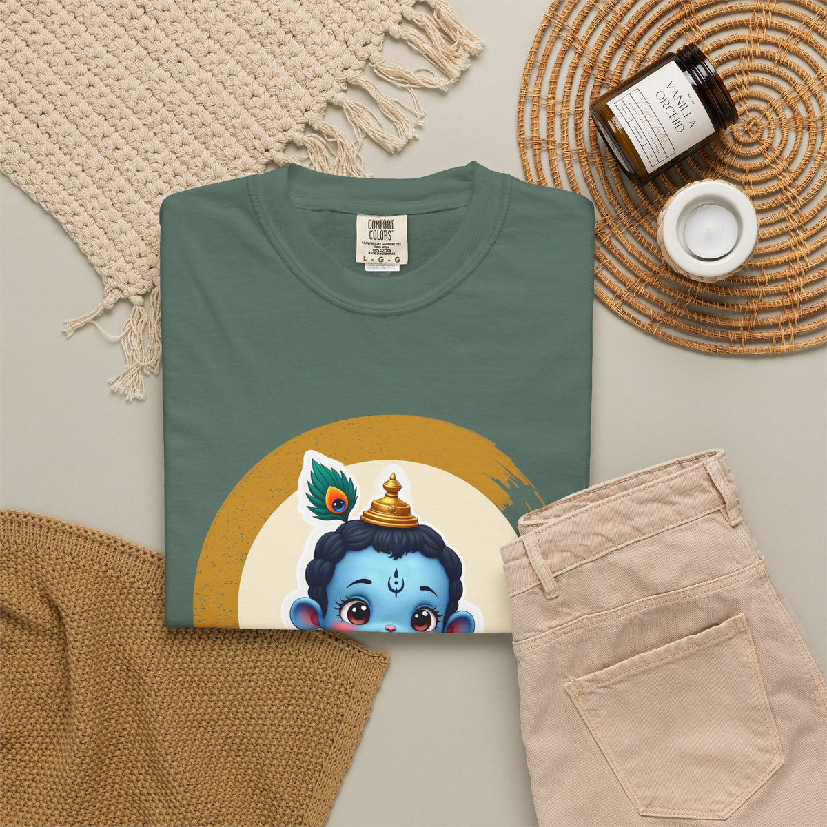 Krishna · “Butter thief. Heart thief.” — Garment-Dyed T-Shirt