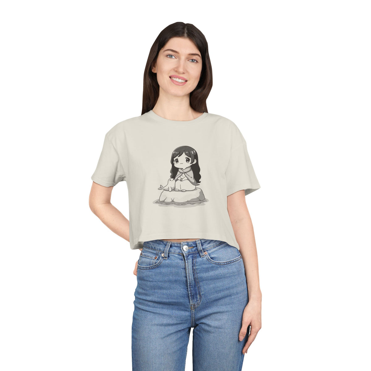 Selkie: Grey Selkie of Sule Skerry — Women's Crop Tee