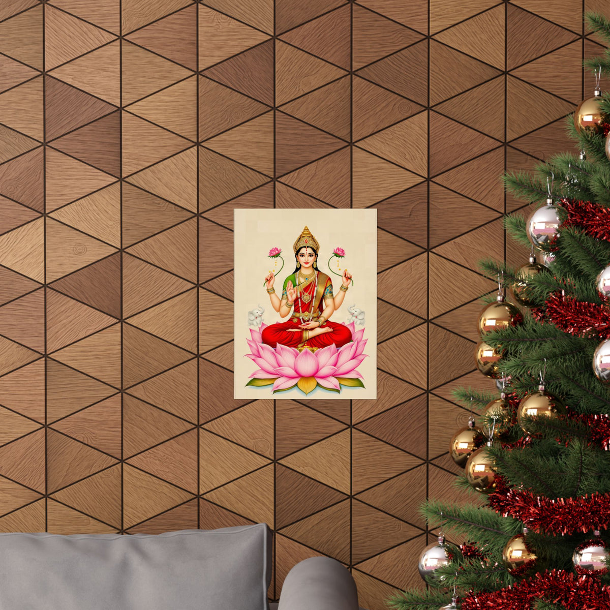Lakshmi: Bathed by Elephants — Art Print