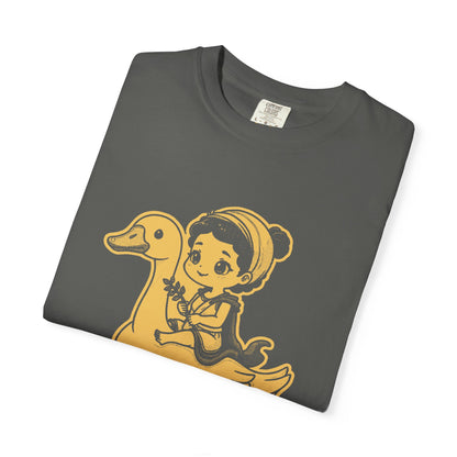 Aphrodite · “Riding a goose, obviously.” — Garment-Dyed One-Ink Tee