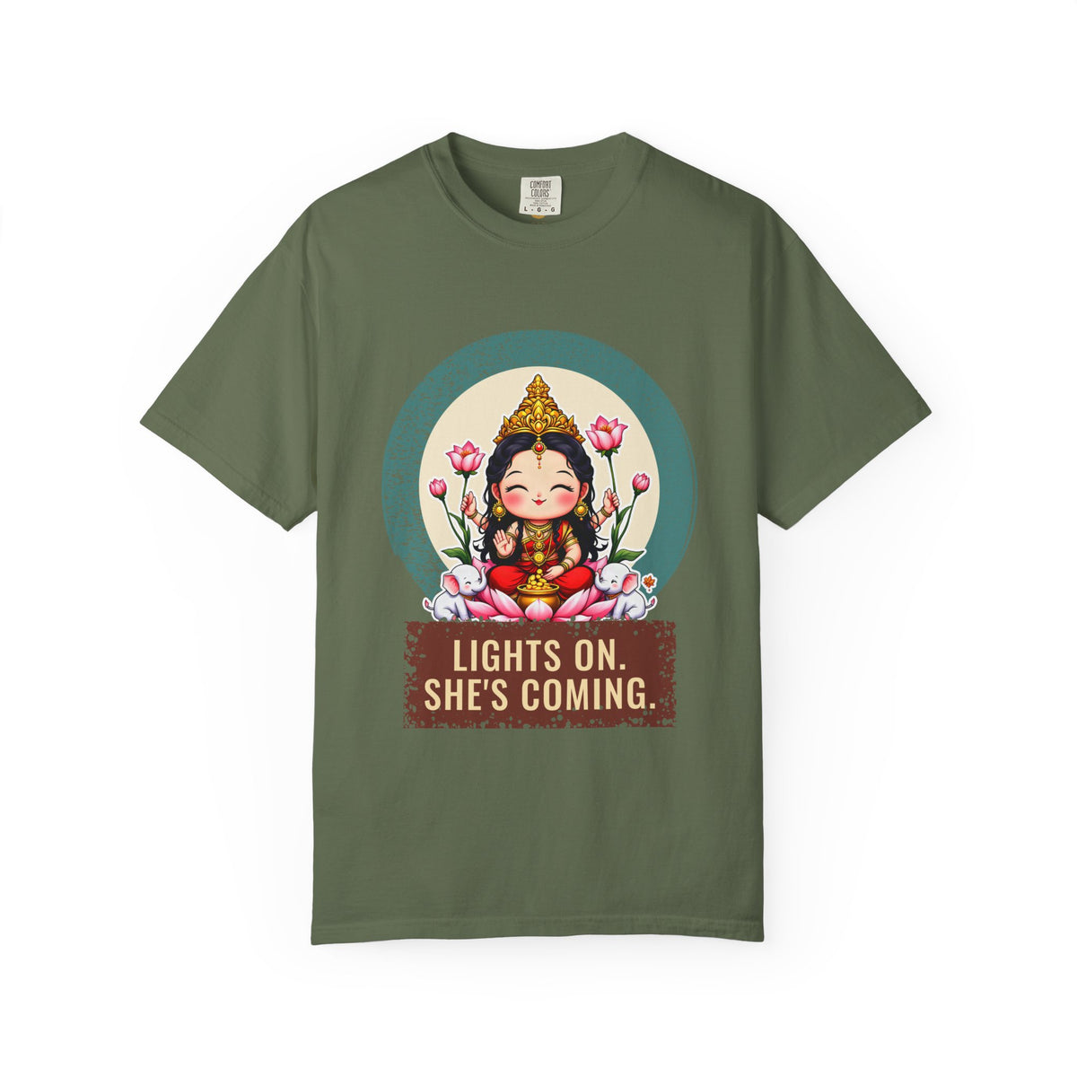 Lakshmi: She of the Lotus — Garment-Dyed T-Shirt