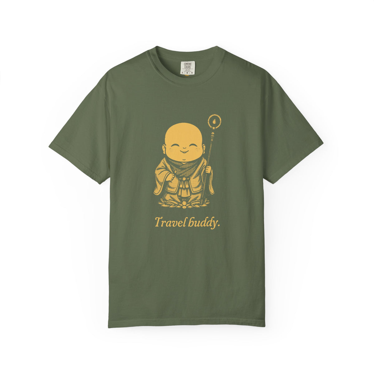 Jizō · “Travel buddy.” — Garment-Dyed One-Ink Tee