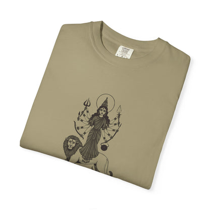 Durga · “Every god chipped in.” — Garment-Dyed One-Ink Tee