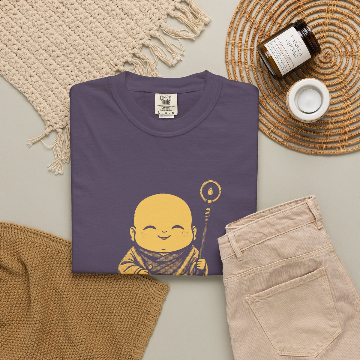 Jizō · “Travel buddy.” — Garment-Dyed One-Ink Tee
