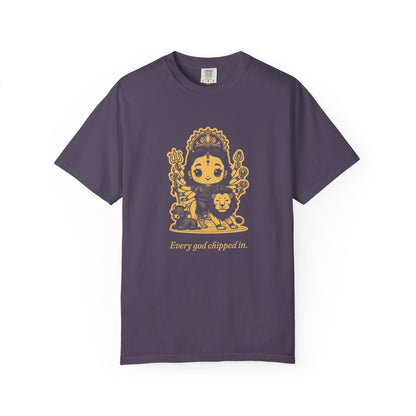 Durga · “Every god chipped in.” — Garment-Dyed One-Ink Tee
