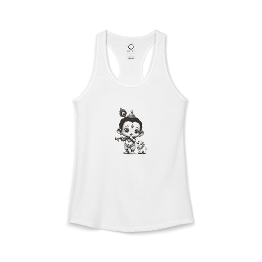 Krishna: Holder of the Flute — Women's Racerback Tank
