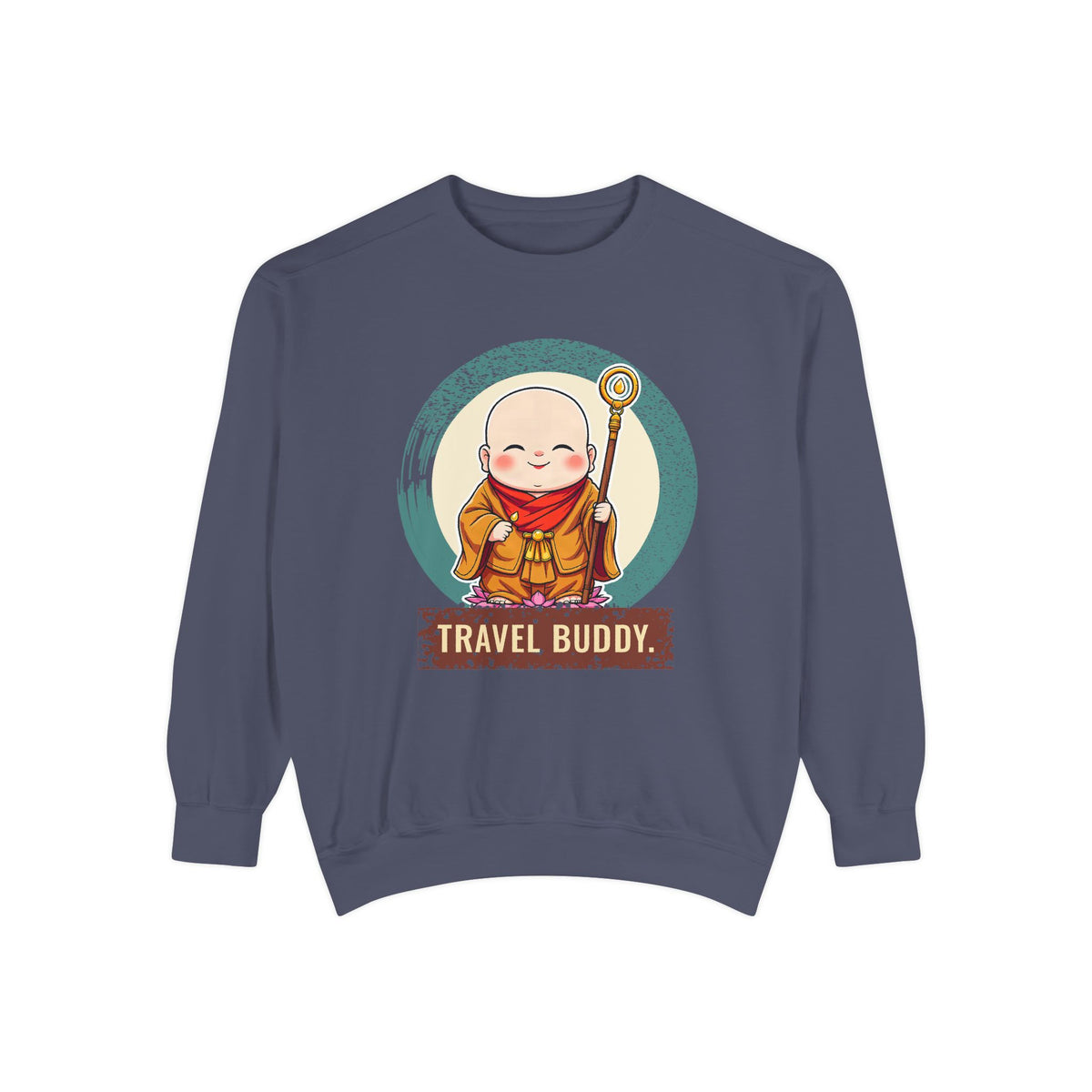 Jizō · “Travel buddy.” — Garment-Dyed Sweatshirt