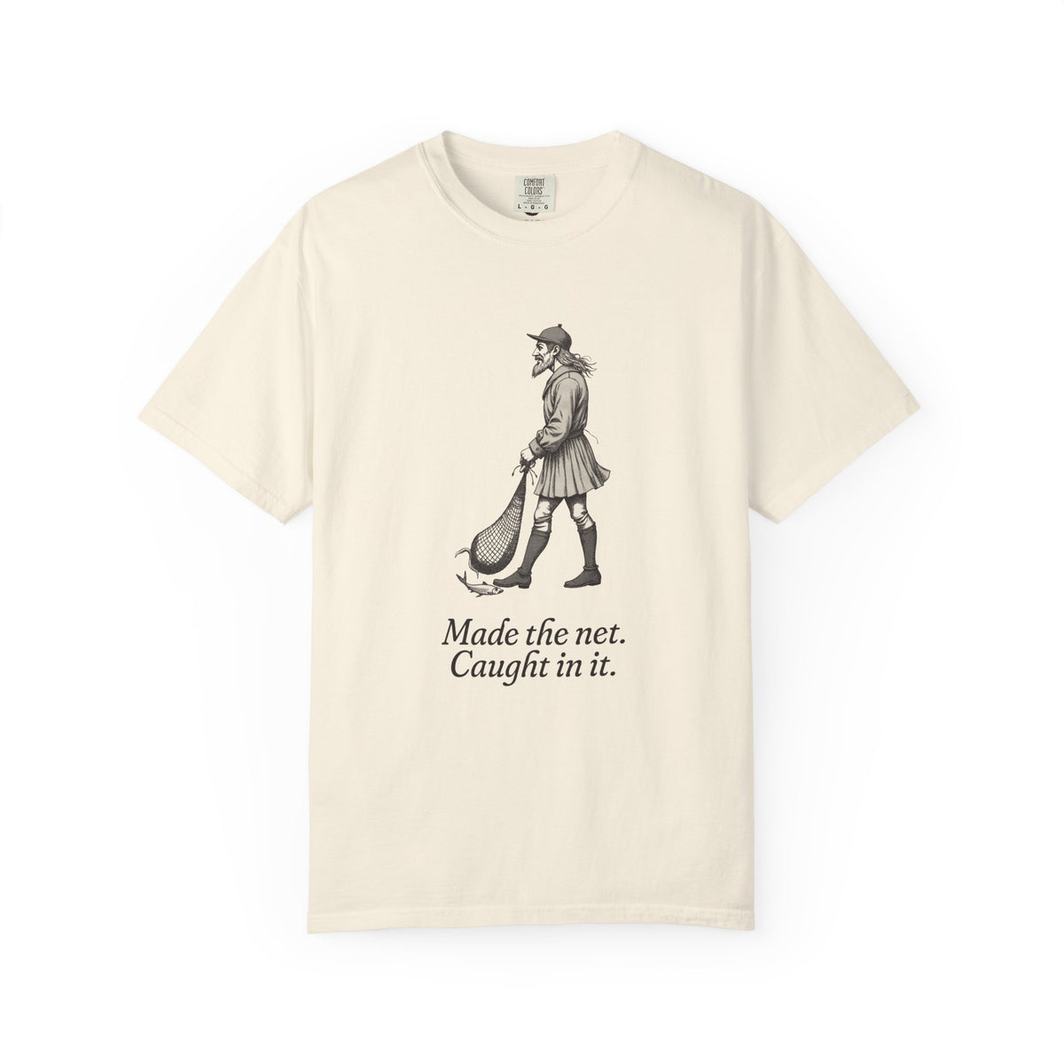 Loki: Maker of the First Net — Garment-Dyed One-Ink Tee