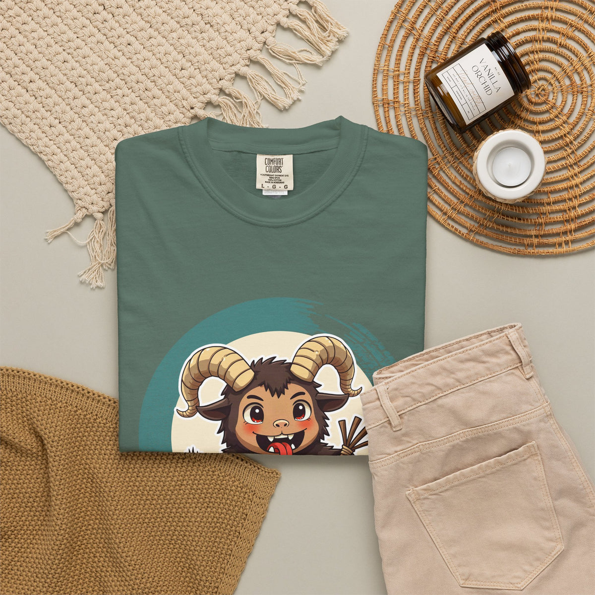 Krampus · “Mostly good this year.” — Garment-Dyed T-Shirt