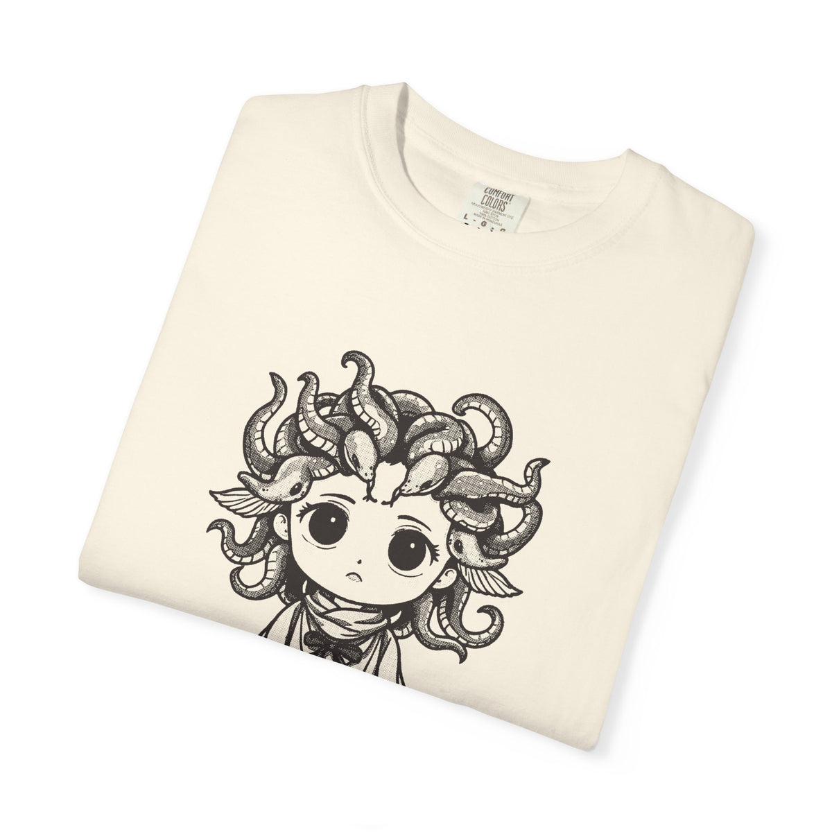Medusa · “Look again.” — Garment-Dyed One-Ink Tee