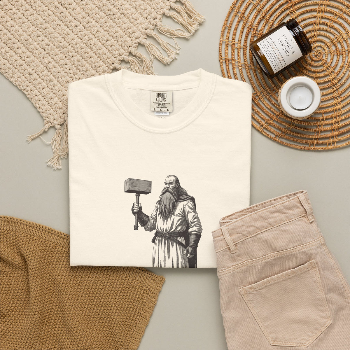Thor · “Bring a raincoat.” — Garment-Dyed One-Ink Tee