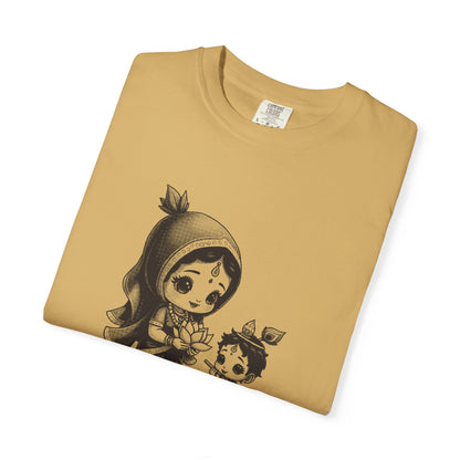 Radha · “Her name comes first.” — Garment-Dyed One-Ink Tee