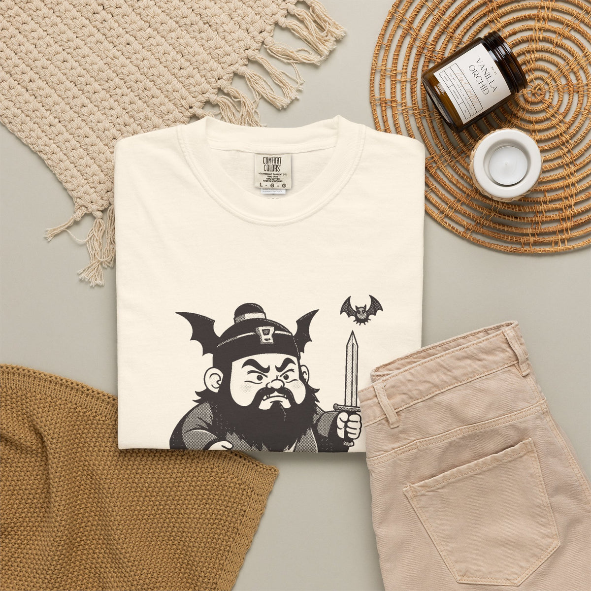 Zhong Kui: Bringer of the Five Blessings — Garment-Dyed One-Ink Tee