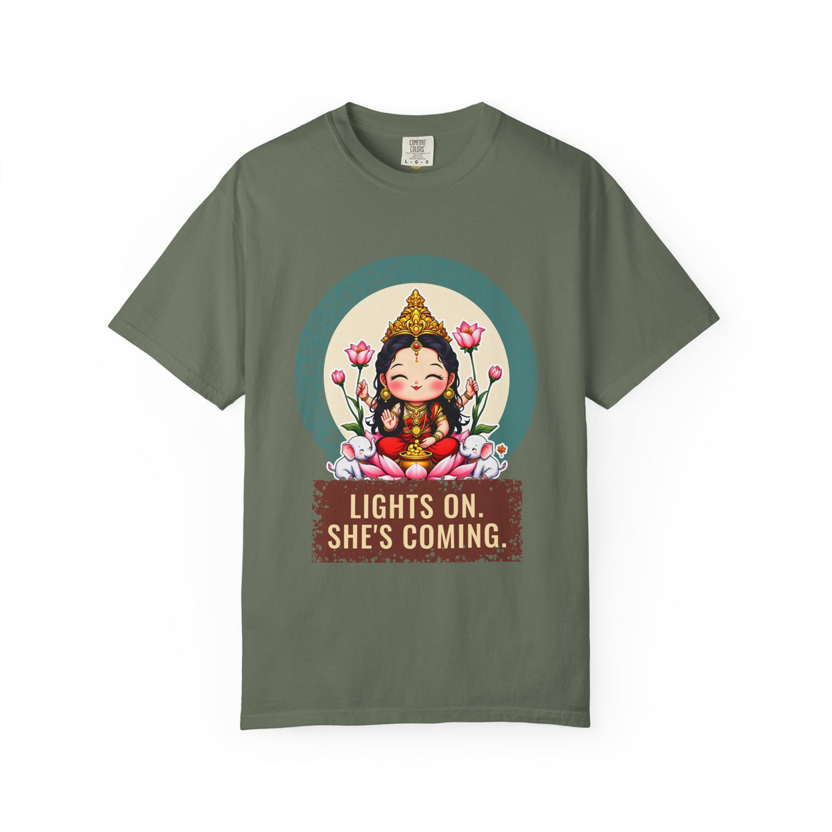 Lakshmi: She of the Lotus — Garment-Dyed T-Shirt